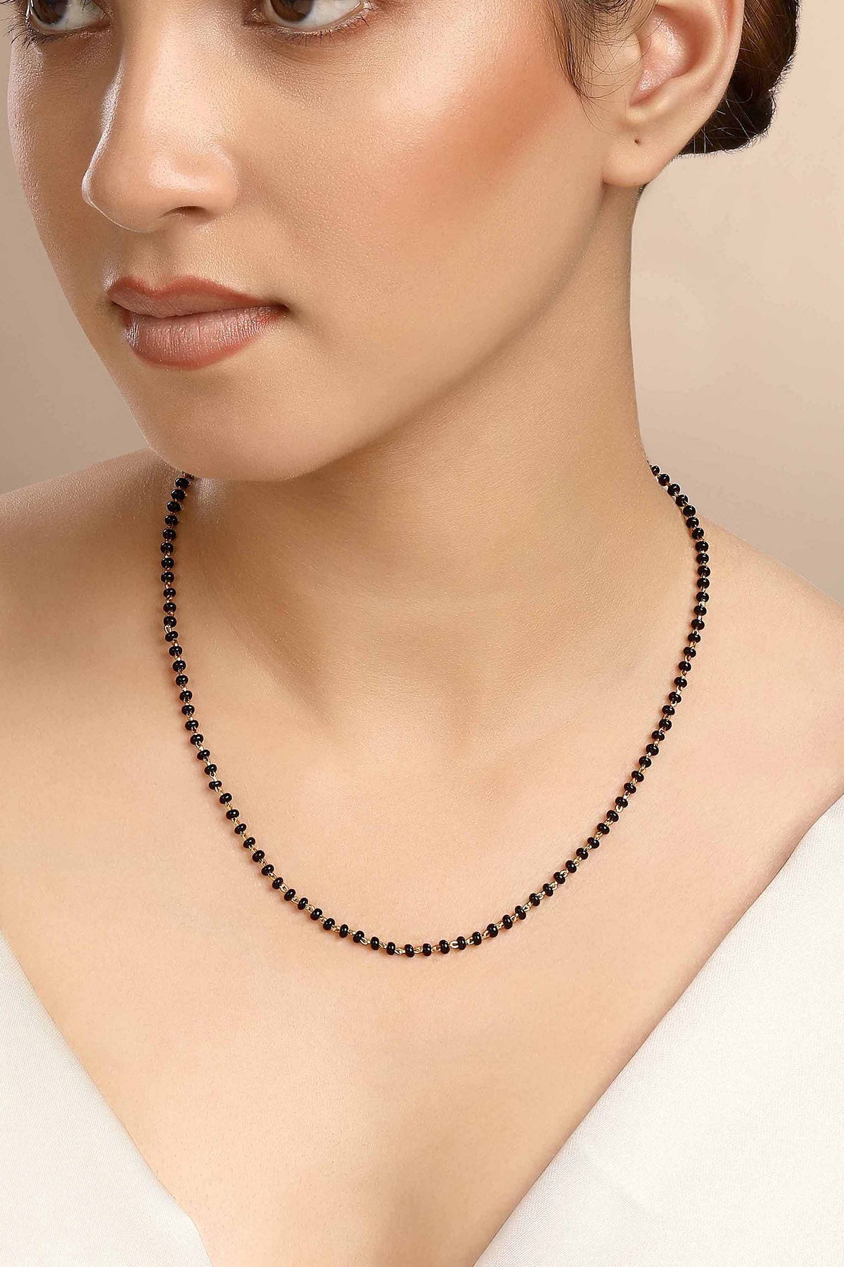 Buy Black Beads Chain Mangalsutra by Sica for women online at ScrollnShops